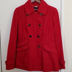 EXPRESS Deep Red Peacoat